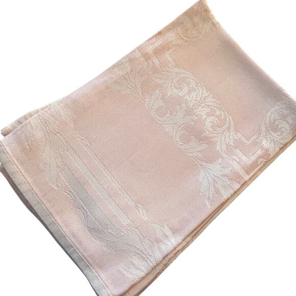 Vintage pink brocade formal dinner napkins (10) pastel textured large squares - Picture 2 of 8